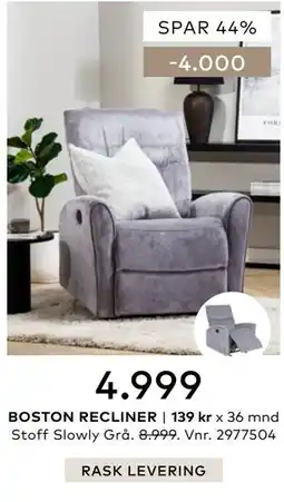 Skeidar BOSTON RECLINER tilbud