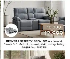 Skeidar DENVER 2-SETER TV-SOFA tilbud