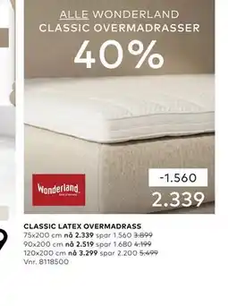 Skeidar CLASSIC LATEX OVERMADRASS tilbud