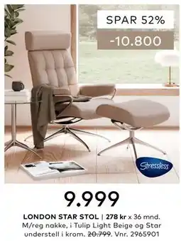 Skeidar LONDON STAR STOL tilbud