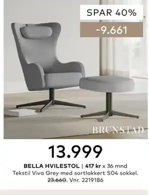 Skeidar BELLA HVILESTOL tilbud