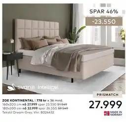 Skeidar ZOE KONTINENTAL tilbud