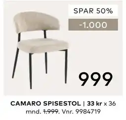 Skeidar CAMARO SPISESTOL tilbud