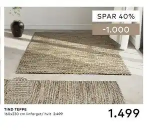 Skeidar TIND TEPPE tilbud