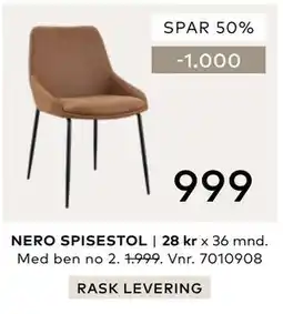Skeidar NERO SPISESTOL tilbud