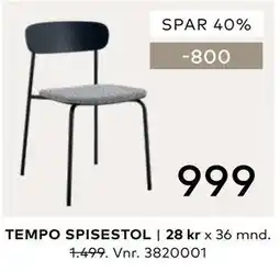Skeidar TEMPO SPISESTOL tilbud