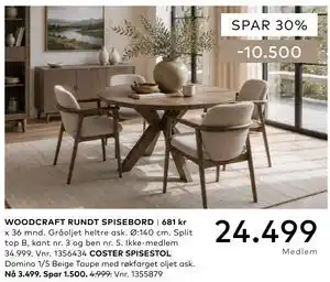 Skeidar WOODCRAFT RUNDT SPISEBORD tilbud