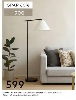 Skeidar MIKHA GULVLAMPE tilbud