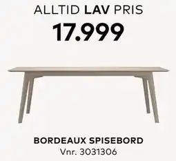 Skeidar BORDEAUX SPISEBORD tilbud