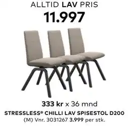 Skeidar STRESSLESS CHILLI LAV SPISESTOL D200 tilbud