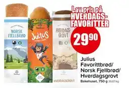 Spar Julius Favorittbrød/ Norsk Fjellbrød/ Hverdagsgrovt tilbud