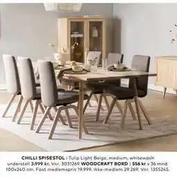 Skeidar CHILLI SPISESTOL tilbud