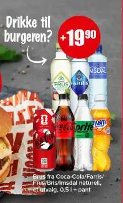 Spar Brus fra Coca-Cola/Farris/Frus/Bris/Imsdal tilbud