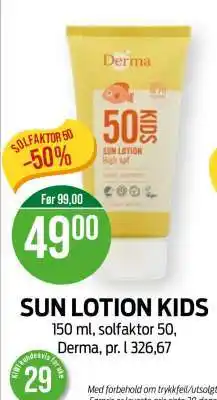Kiwi SUN LOTION KIDS tilbud