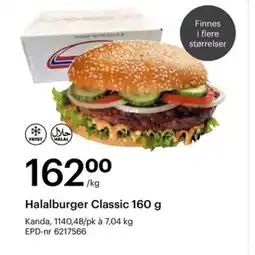 Storcash Halalburger Classic 160 g tilbud