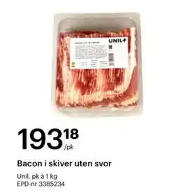 Storcash Bacon i skiver uten svor tilbud