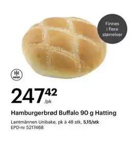 Storcash Hamburgerbrød Buffalo 90 g Hatting tilbud