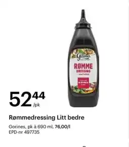 Storcash Rømmedressing Litt bedre tilbud