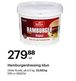 Storcash Hamburgerdressing Idun tilbud