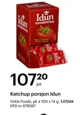 Storcash Ketchup porsjon Idun tilbud