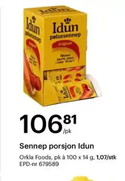 Storcash Sennep porsjon Idun tilbud