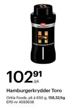 Storcash Hamburgerkrydder Toro tilbud