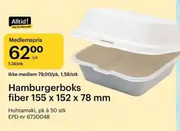 Storcash Hamburgerboks fiber 155 x 152 x 78 mm tilbud
