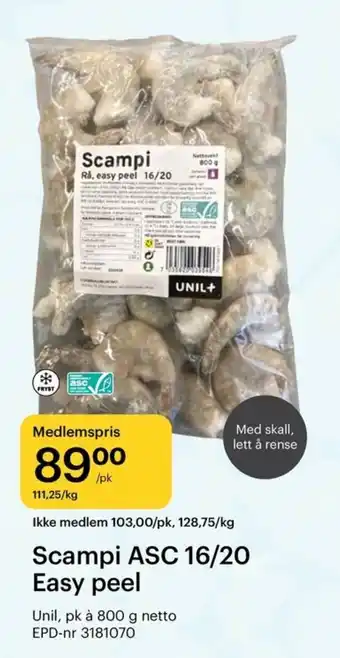 Storcash Scampi ASC 16/20 Easy peel tilbud