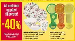 Europris All melamin og plast til bordet tilbud