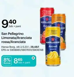 Storcash San Pellegrino Limonata/Aranciata rossa/Aranciata tilbud