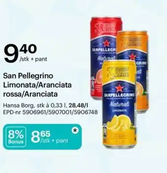 Storcash San Pellegrino Limonata/Aranciata rossa/Aranciata tilbud