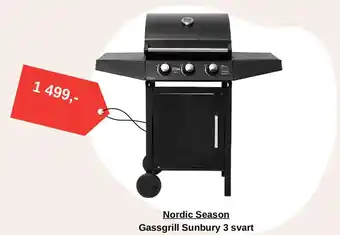 Nordic Season Gassgrill Sunbury 3 svart
