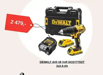 Dewalt drill 18 vxr dcd777d2t 2x2,0 ah