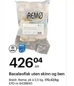 Storcash Bacalaofisk uten skinn og ben tilbud
