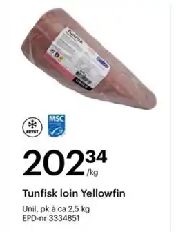 Storcash Tunfisk loin Yellowfin tilbud