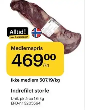 Storcash Indrefilet storfe tilbud