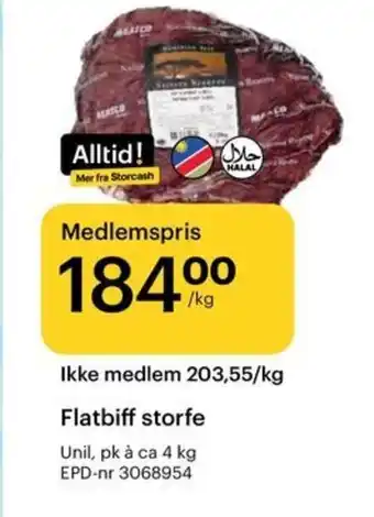Storcash Flatbiff storfe tilbud