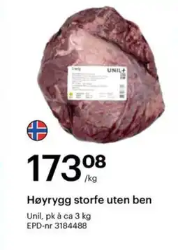 Storcash Høyrygg storfe uten ben tilbud