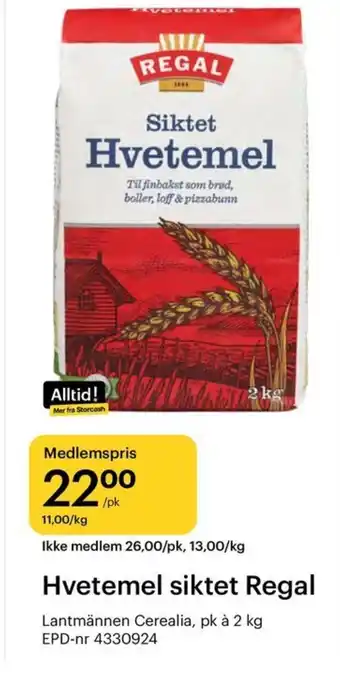 Hvetemel siktet Regal