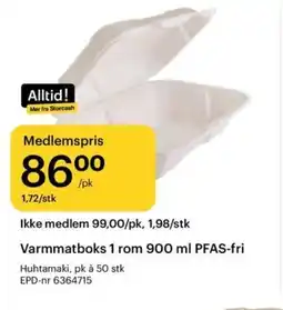 Storcash Varmmatboks 1 rom 900 ml PFAS-fri tilbud