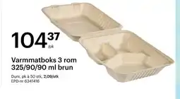 Storcash Varmmatboks 3 rom 325/90/90 ml brun tilbud