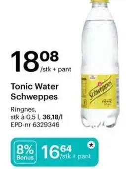 Storcash Tonic Water Schweppes tilbud