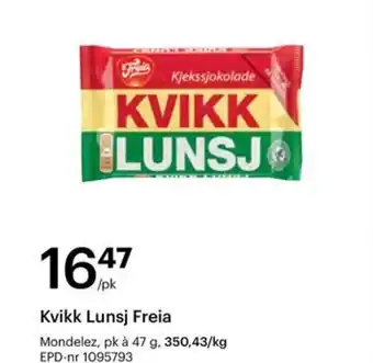 Storcash Kvikk Lunsj Freia tilbud