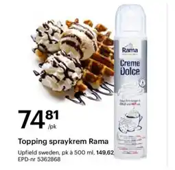 Storcash Topping spraykrem Rama tilbud