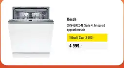 Skousen Bosch SMV46KX04E Serie 4, Integrert oppvaskmaskin tilbud