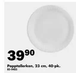 Biltema Papptallerken, 23 cm, 40-pk tilbud