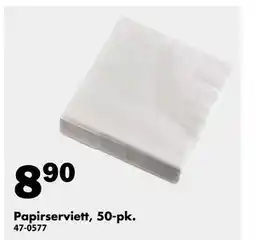 Biltema Papirserviett, 50-pk tilbud