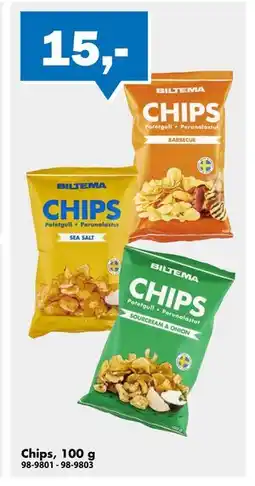 Biltema Chips, 100 g tilbud