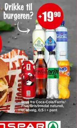 Spar Brus fra Coca-Cola/Farris/Frus/Bris/Imsdal naturell tilbud