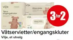 Spar Våtservietter/engangskluter tilbud